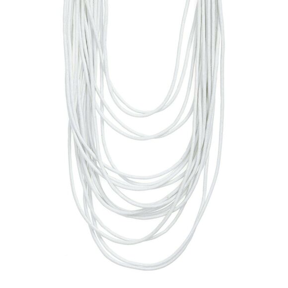 AREA STARS Susanna multi strand rope cord layered statement necklace white NEW - Picture 4 of 5